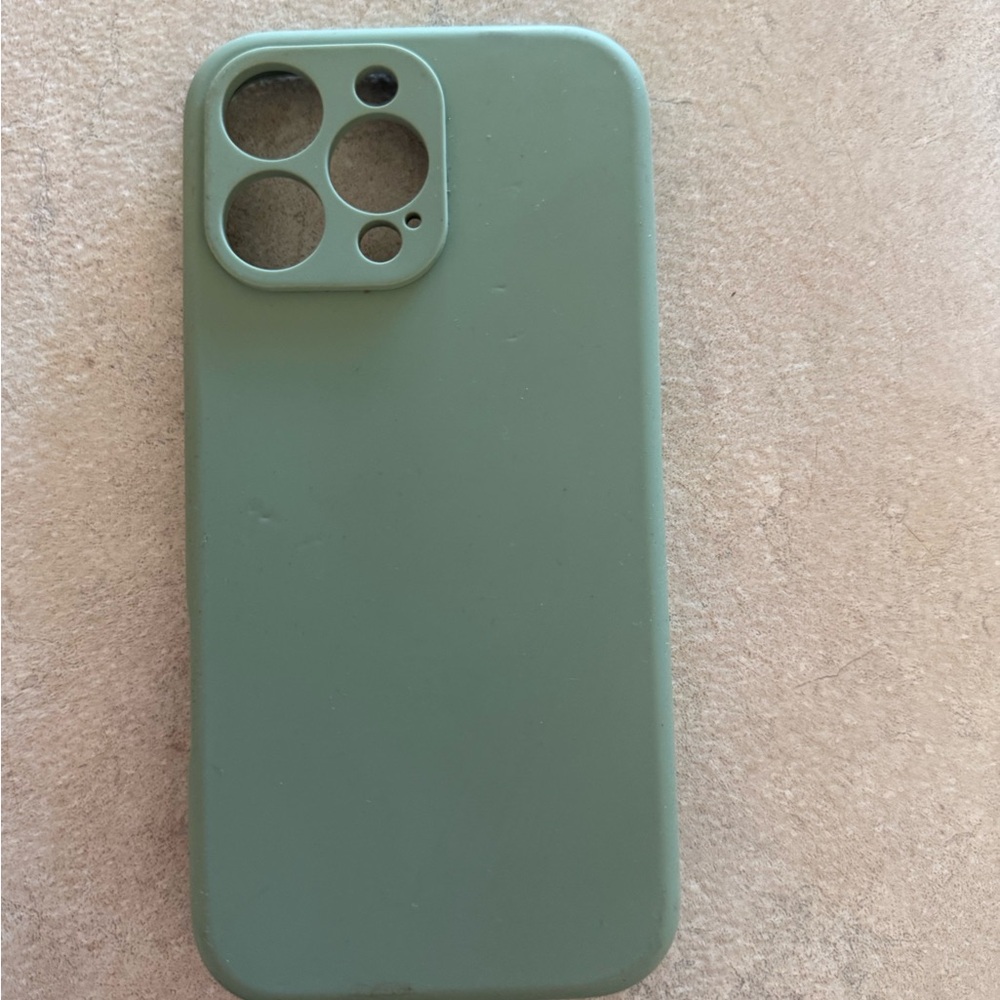 Green Silicone Phone Case mag safe.  iPhone 16 pro max.